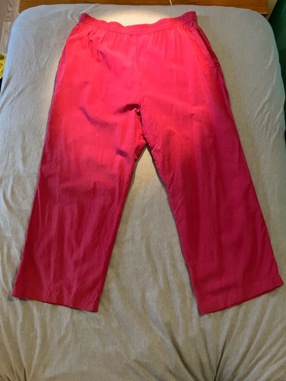 Jenni Silk Wide-Leg Pants in Deep Pink